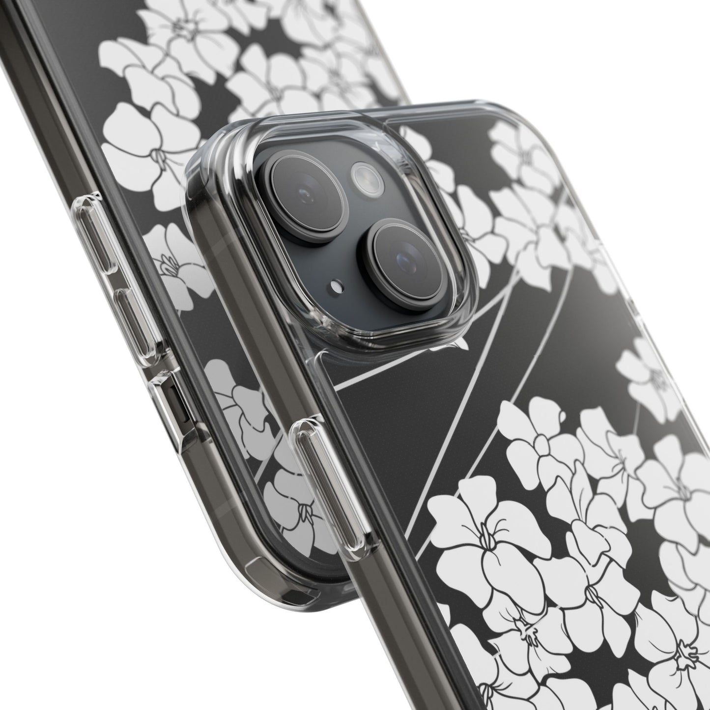 Puakenikeni En Face Flower Swirls (White) CLEAR Case