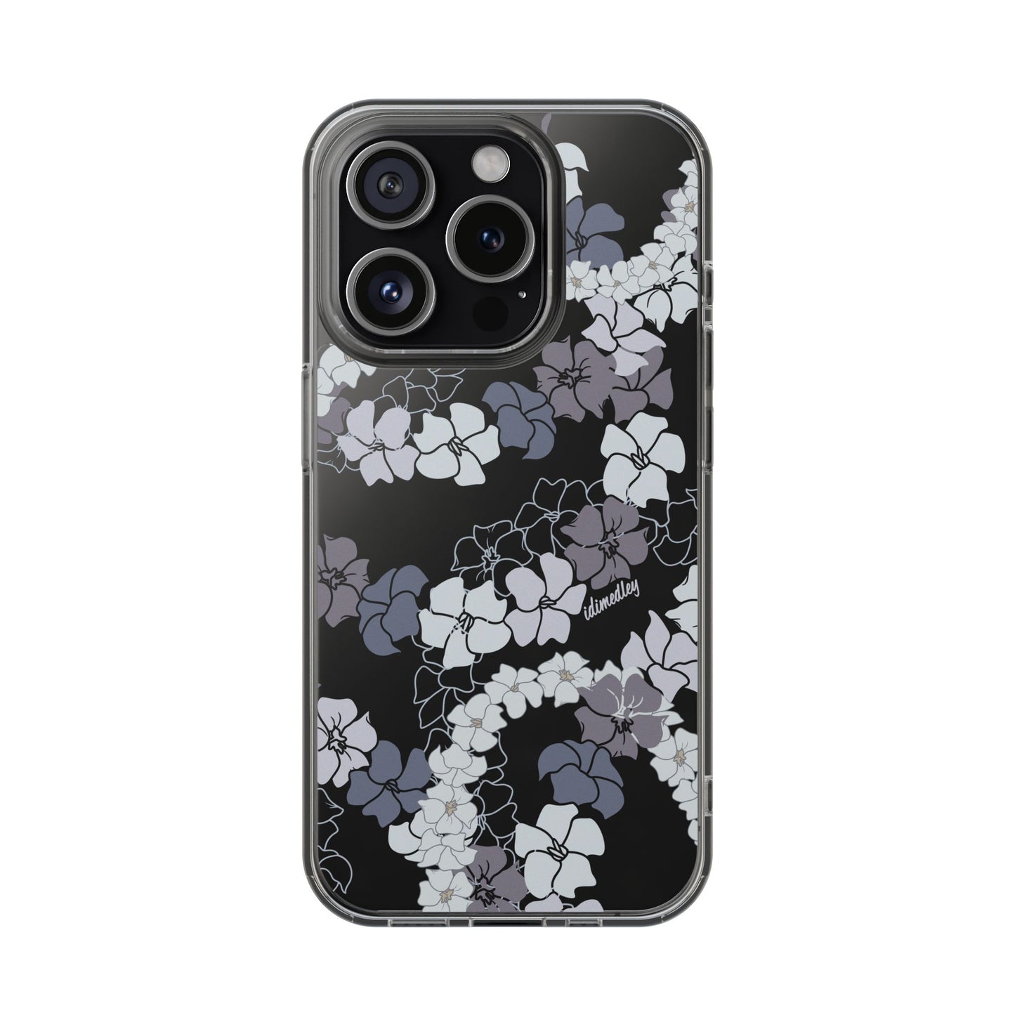 Puakenikeni En Face Flower Leis (Blue and Purple) CLEAR Case
