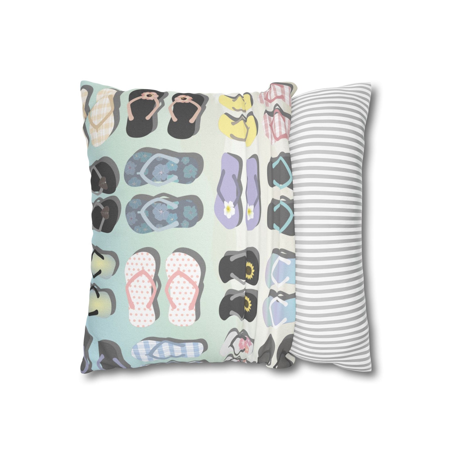 Canvas Throw Pillow Case- Sandy Pua Toes in My Rubbah Slippahs