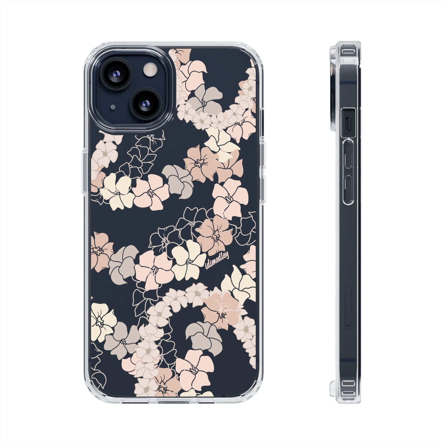 Puakenikeni En Face Flower Leis (Peachy Pinks) CLEAR Case
