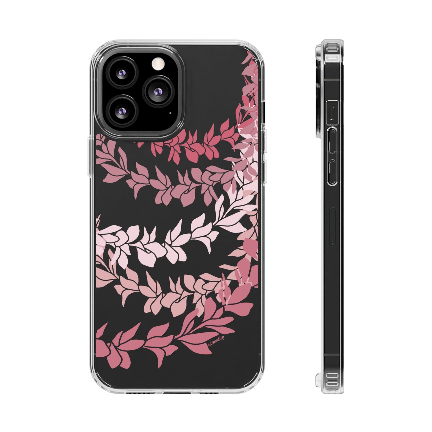 Pink Plumeria Flower Leis CLEAR Case