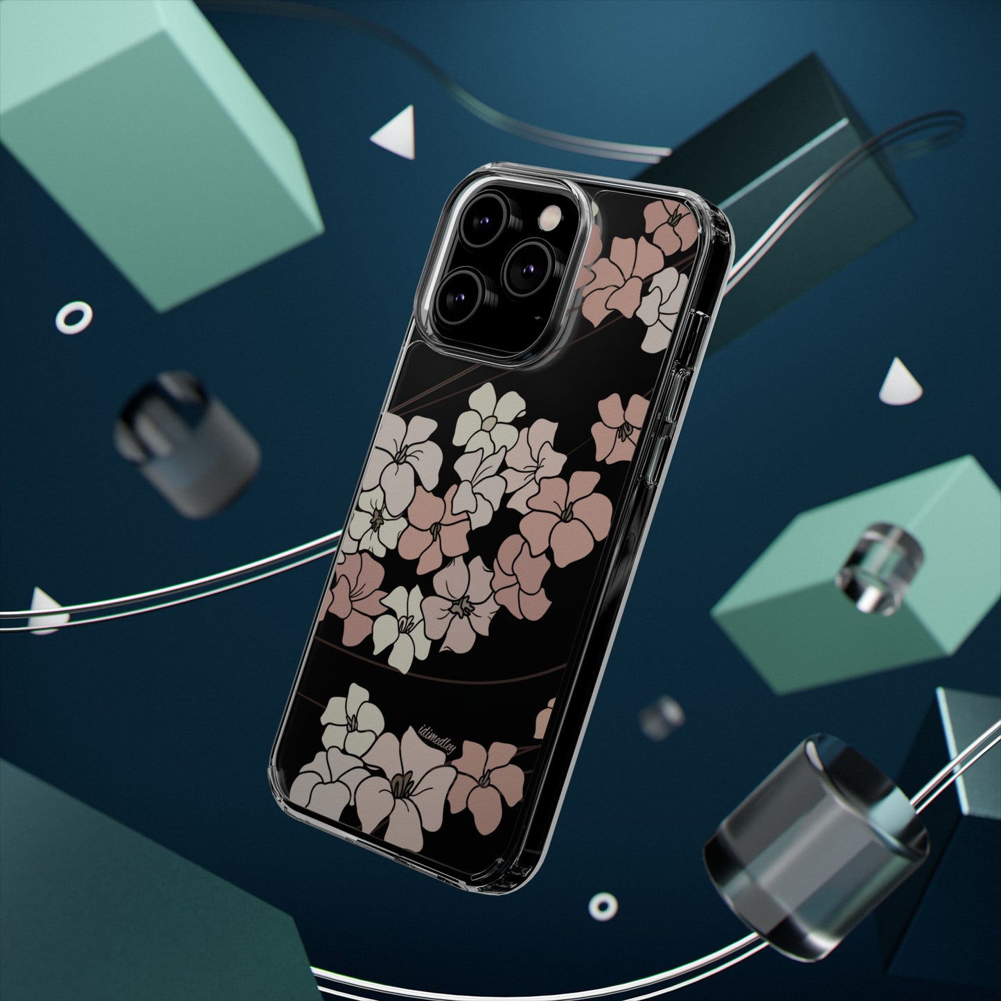 Puakenikeni En Face Flower Swirls (Peachy Pinks) CLEAR Case