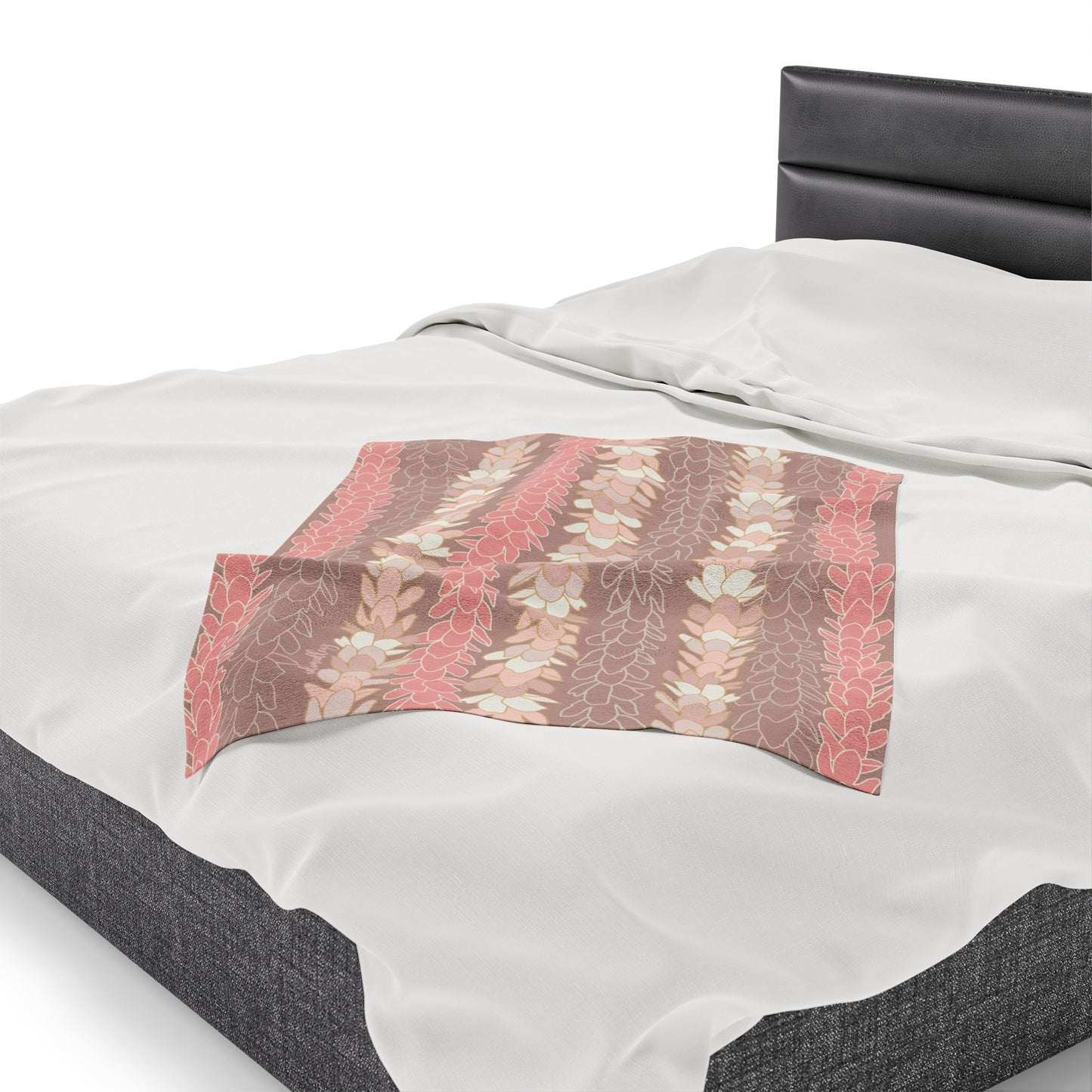 Velveteen Blanket- Pakalana Stringing Peach