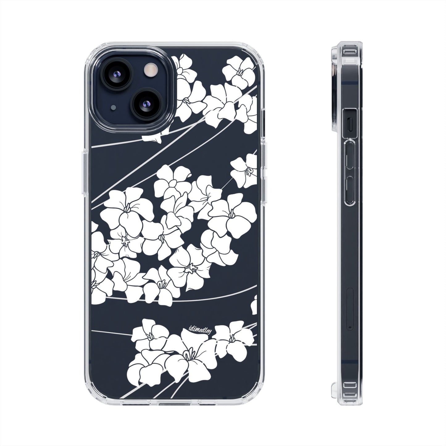 Puakenikeni En Face Flower Swirls (White) CLEAR Case