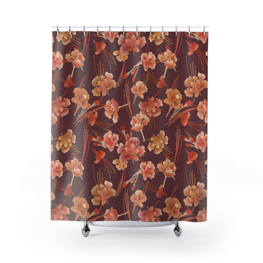 Shower Curtain- Ohai Ali’i Orange (Burgundy)