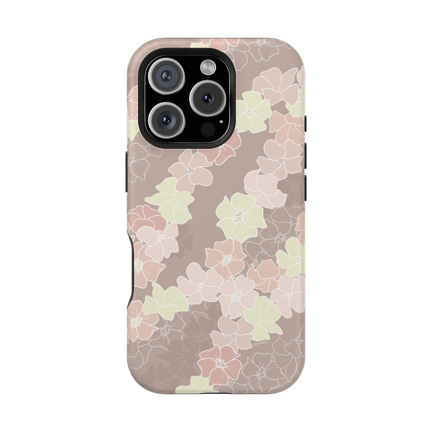 Puakenikeni En Face Flower Leis (Neutral Peaches and Beige)