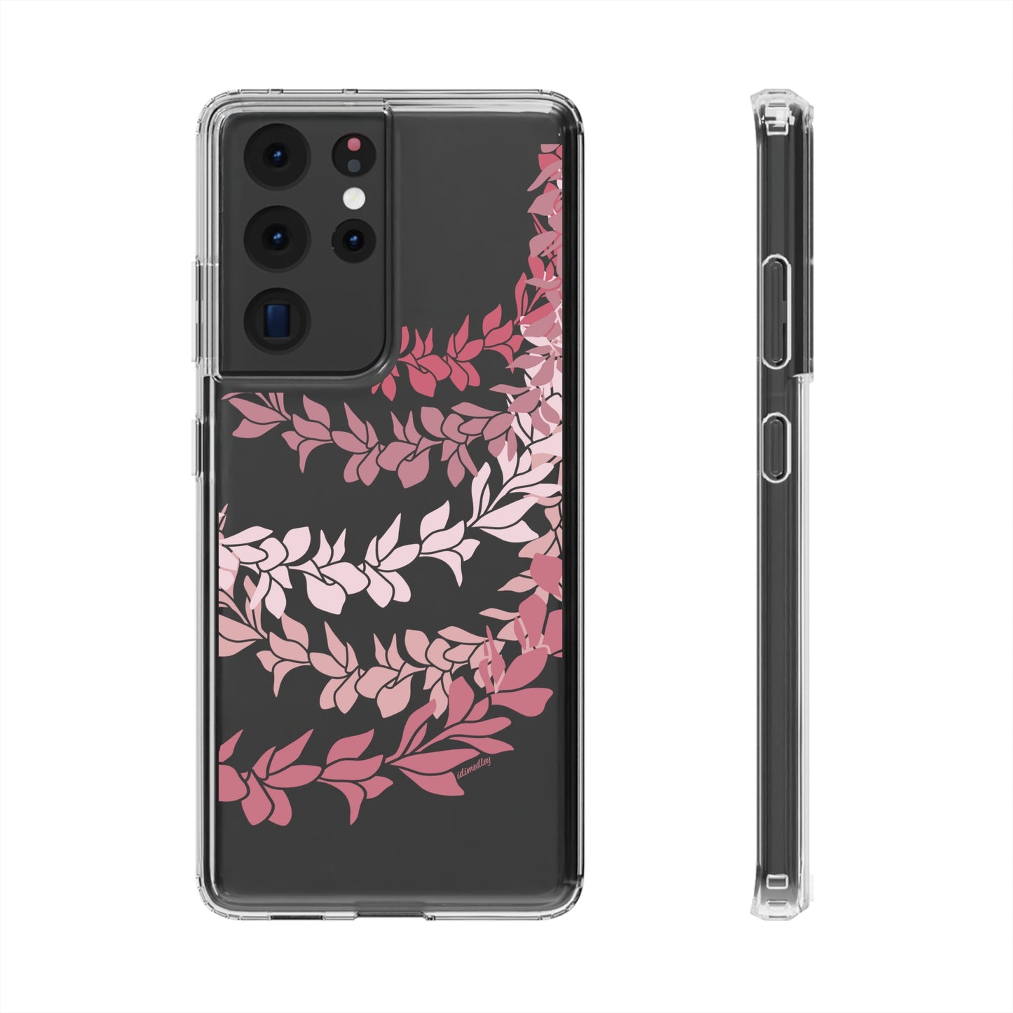 Pink Plumeria Flower Leis CLEAR Case