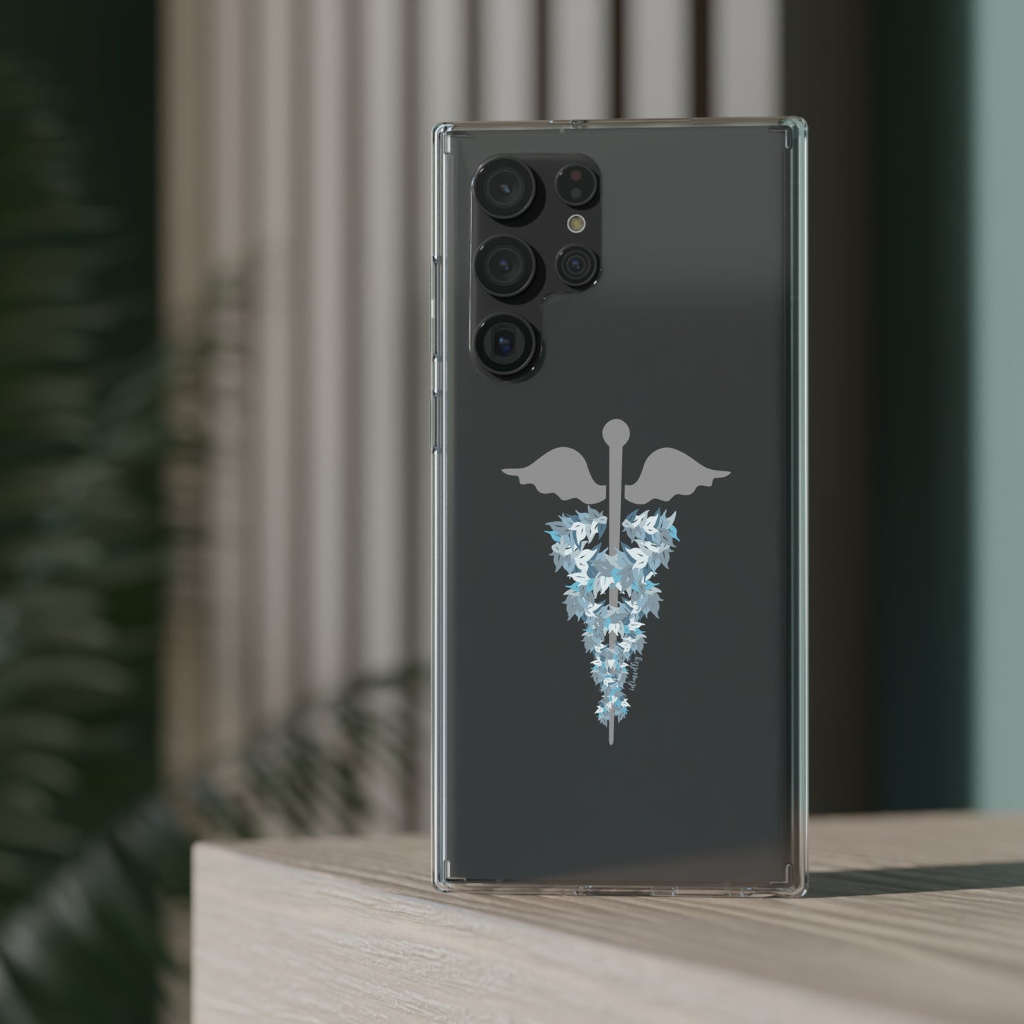 Caduceus Medical Symbol with Blue Maile Lei CLEAR Case