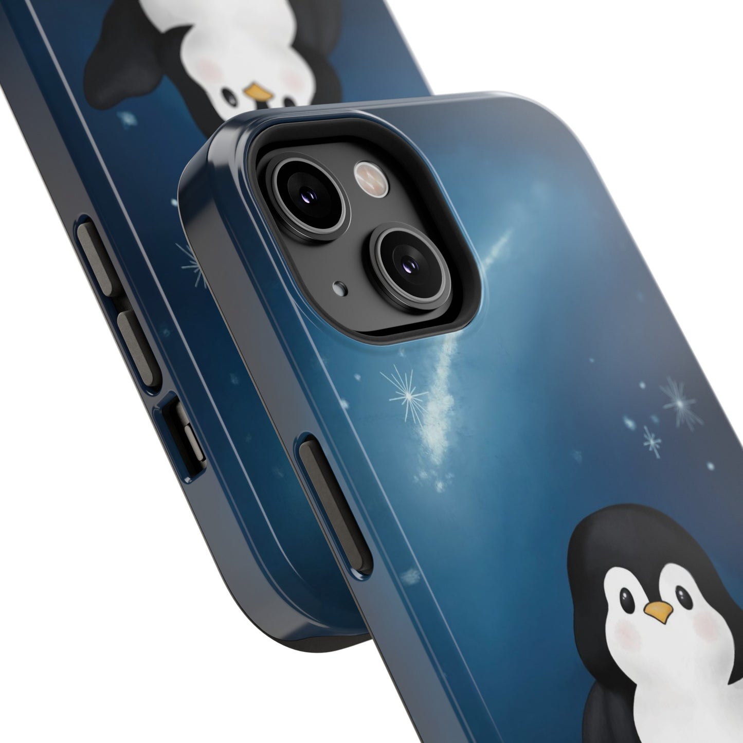 Penguin in Starry Blue Night Skies