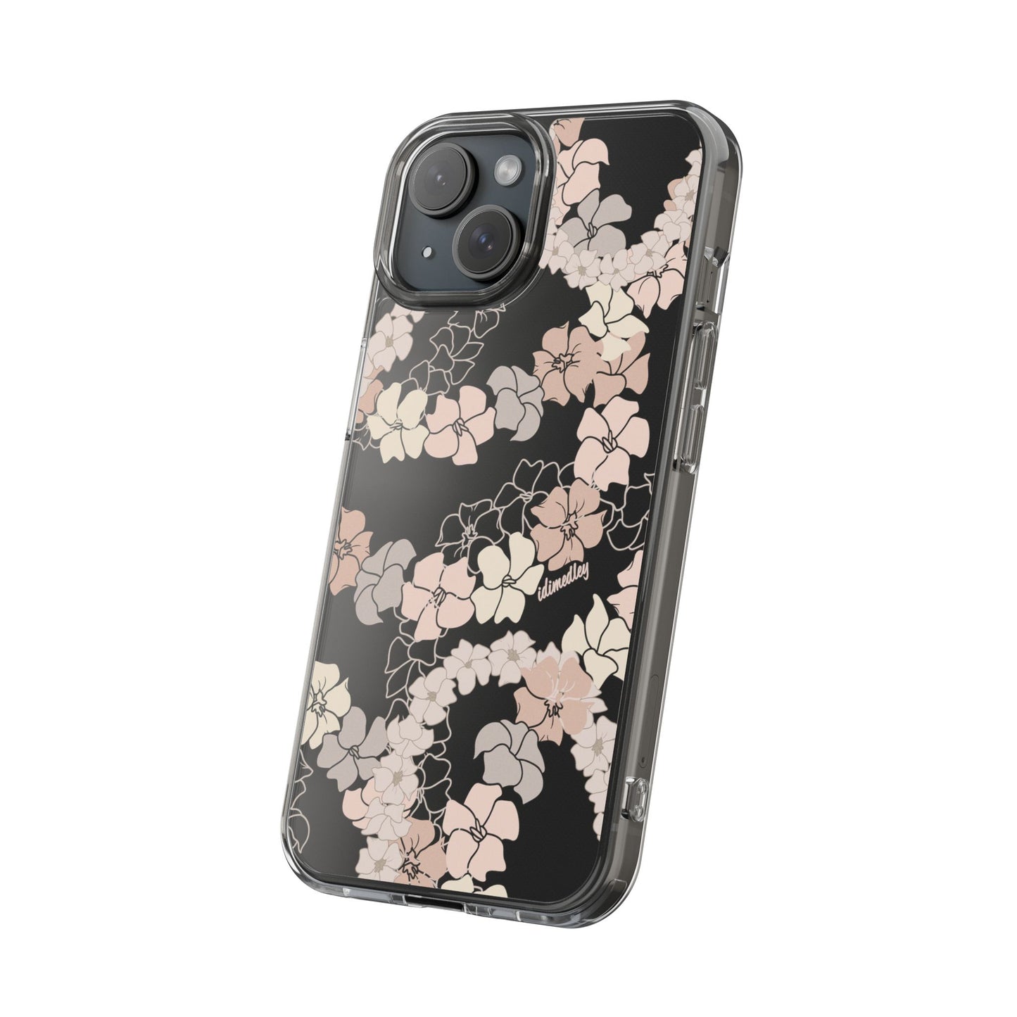 Puakenikeni En Face Flower Leis (Peachy Pinks) CLEAR Case