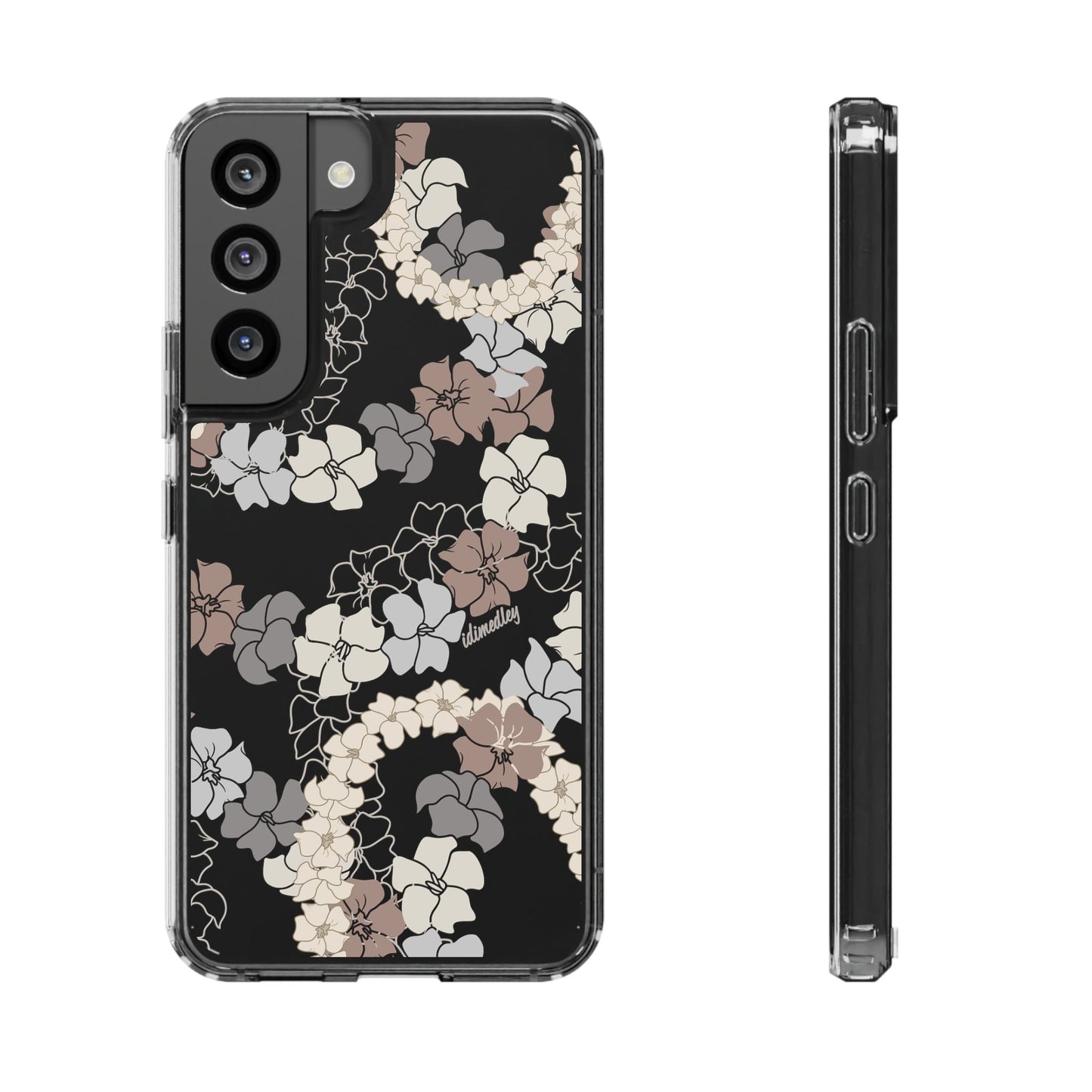 Puakenikeni En Face Flower Leis (Brown and Gray Neutrals) CLEAR Case