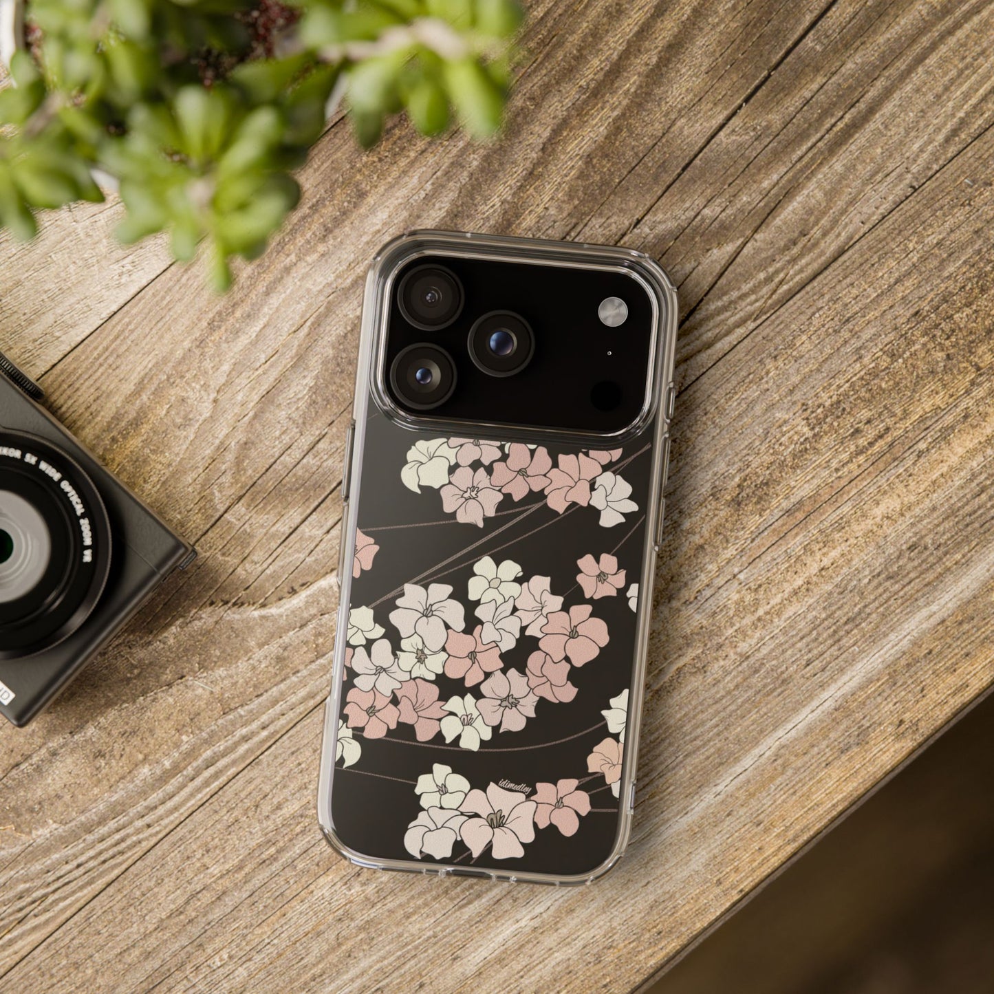 Puakenikeni En Face Flower Swirls in Peachy Pinks CLEAR Case