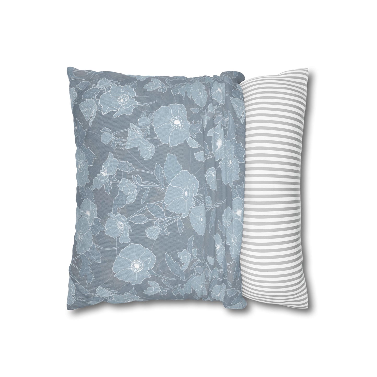 Canvas Throw Pillow Case- Pua Kala in Blue
