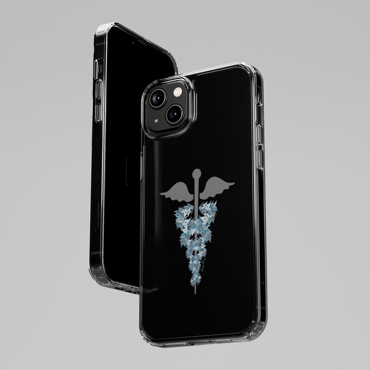 Caduceus Medical Symbol with Blue Maile Lei CLEAR Case