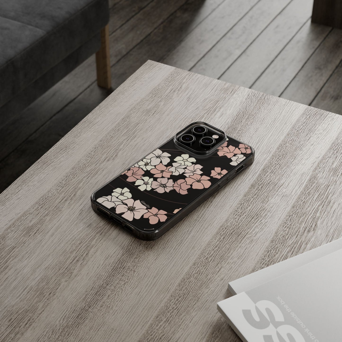 Puakenikeni En Face Flower Swirls (Peachy Pinks) CLEAR Case