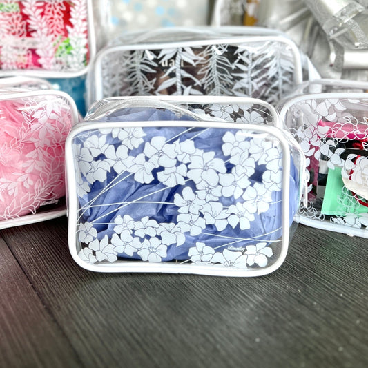 Puakenikeni En Face Flowers Clear Pouch