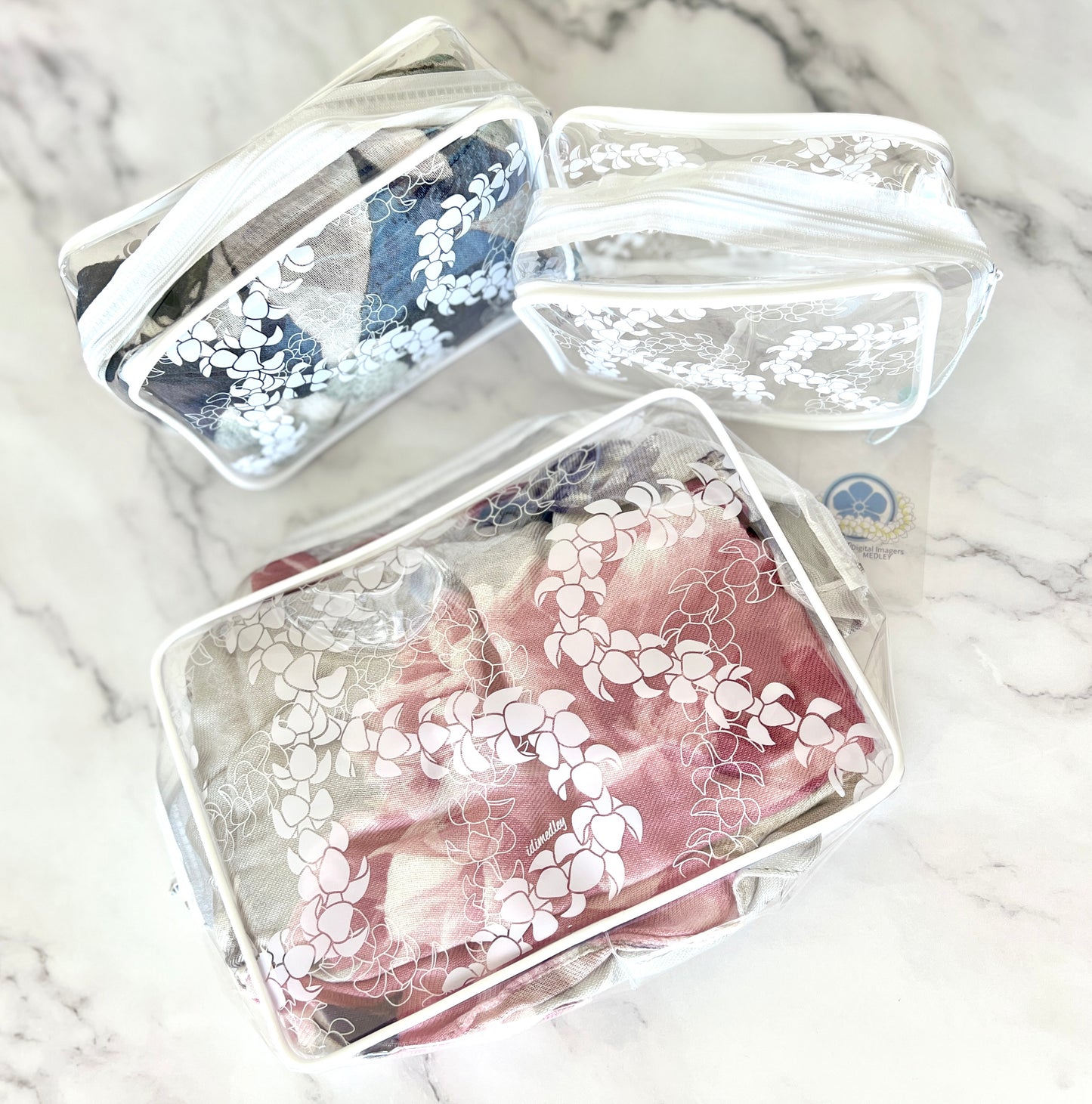 Puakenikeni Curvilinear Lei Clear Pouch