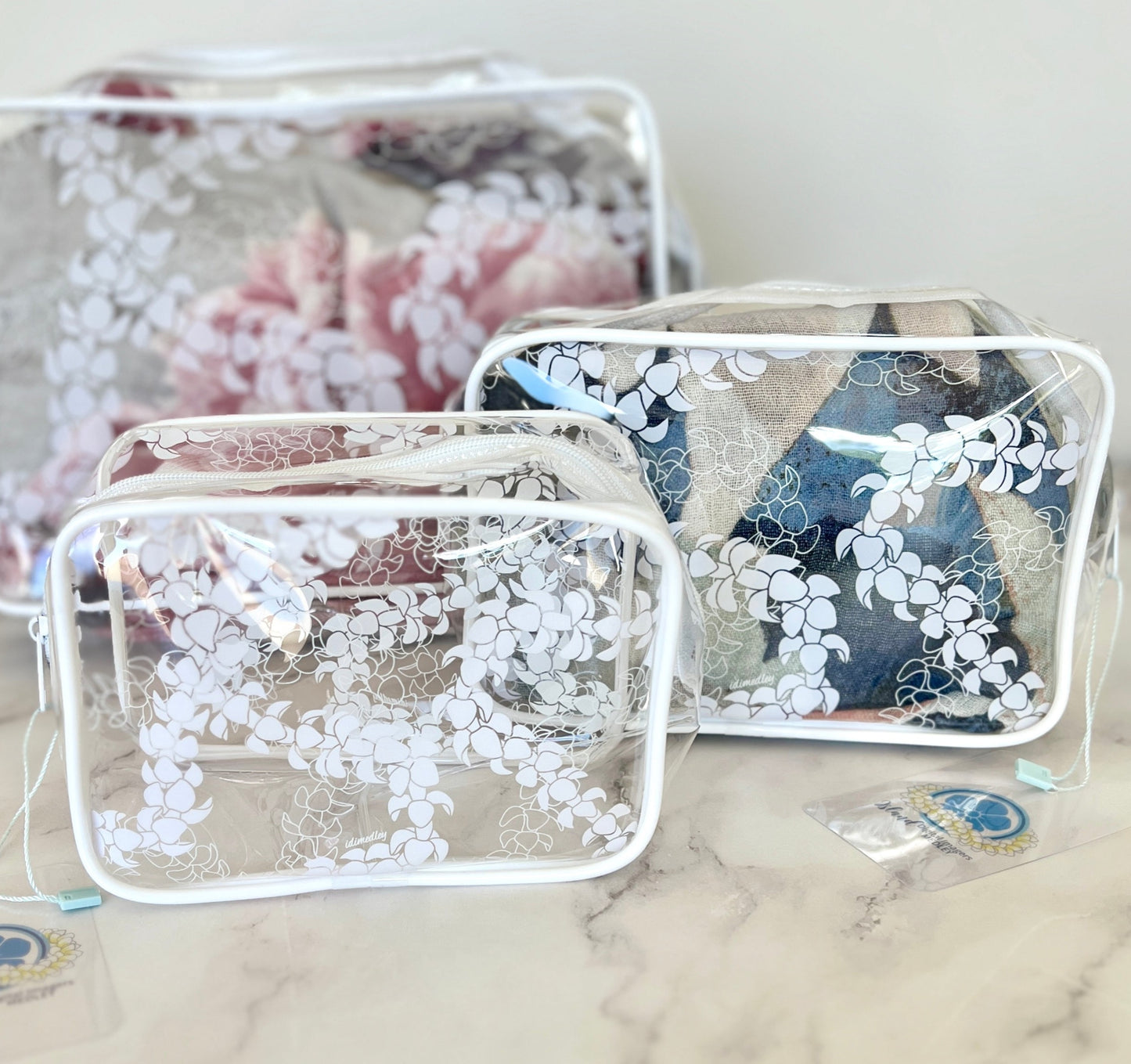 Puakenikeni Curvilinear Lei Clear Pouch