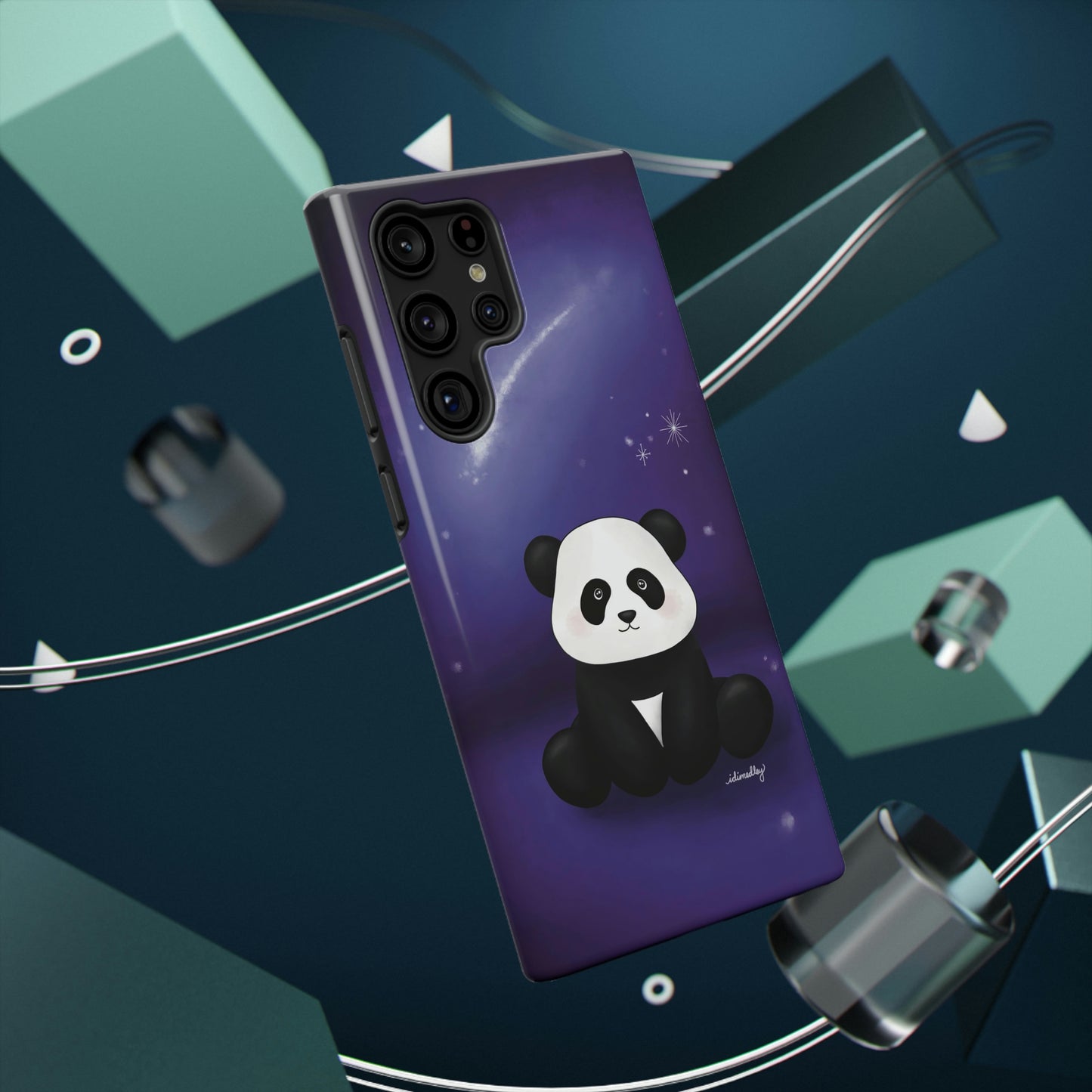 Panda in Purple Starry Night Skies