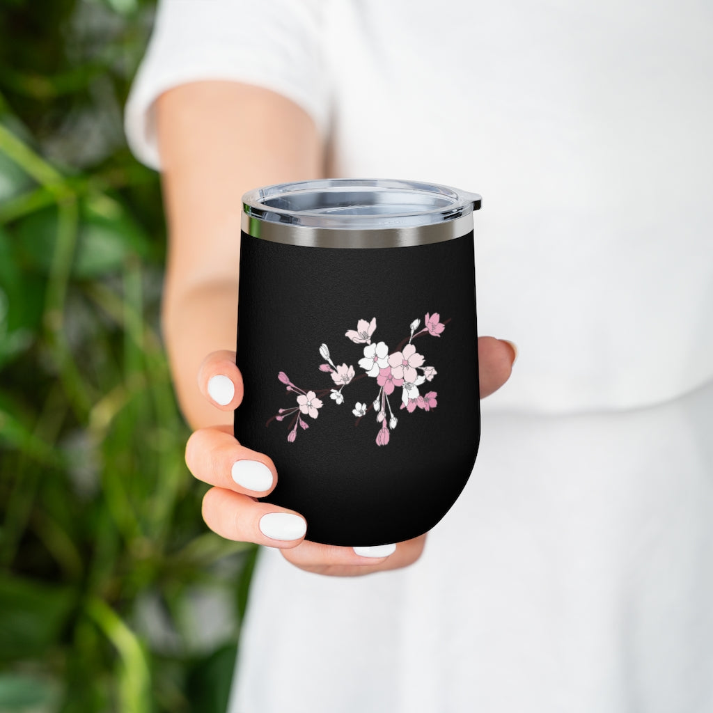 Wine Tumbler- Sakura Blooms (Night Skies)