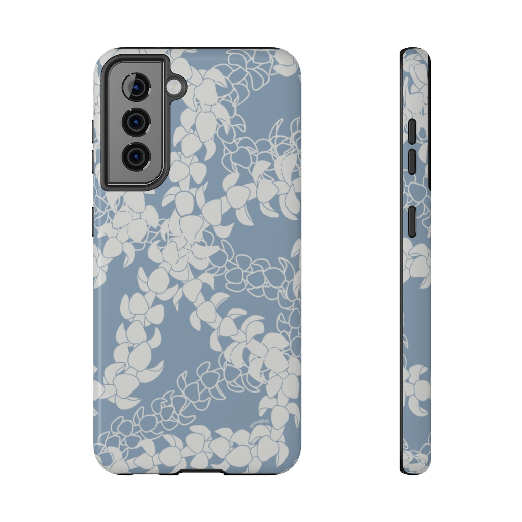 Puakenikeni Curvilinear Lei (Light Blue)