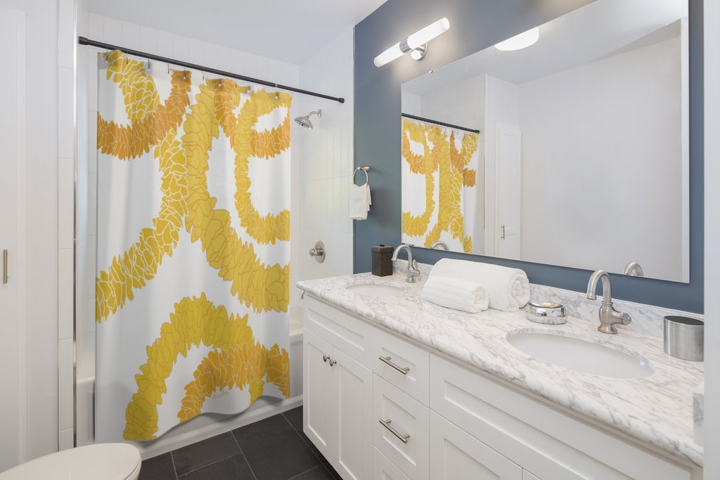 Shower Curtain- Ilima Lei (White)