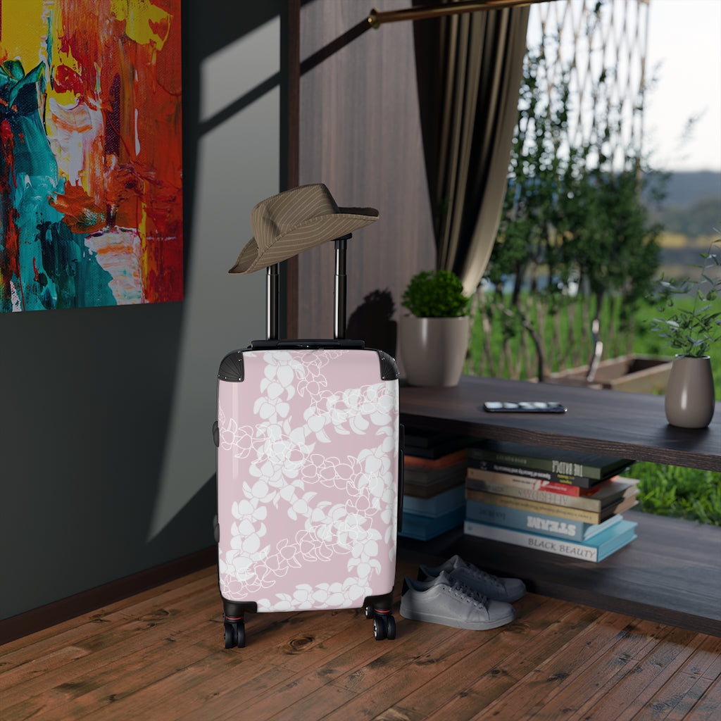 Rollaboard Carry On Luggage/Suitcase- Puakenikeni Curvilinear Lei (Rosey Pink)
