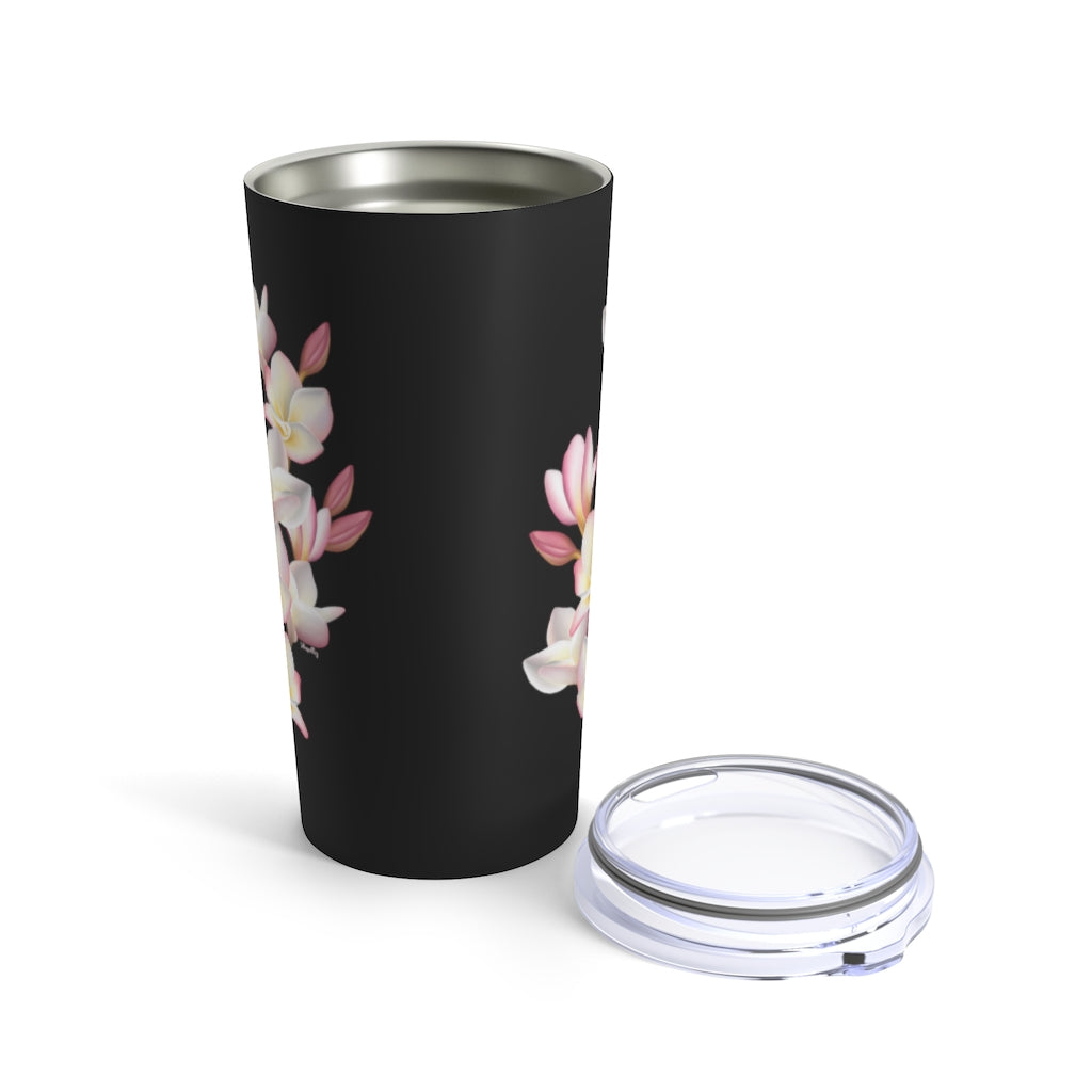 Tumbler 20oz- Plumeria Cluster (Black)