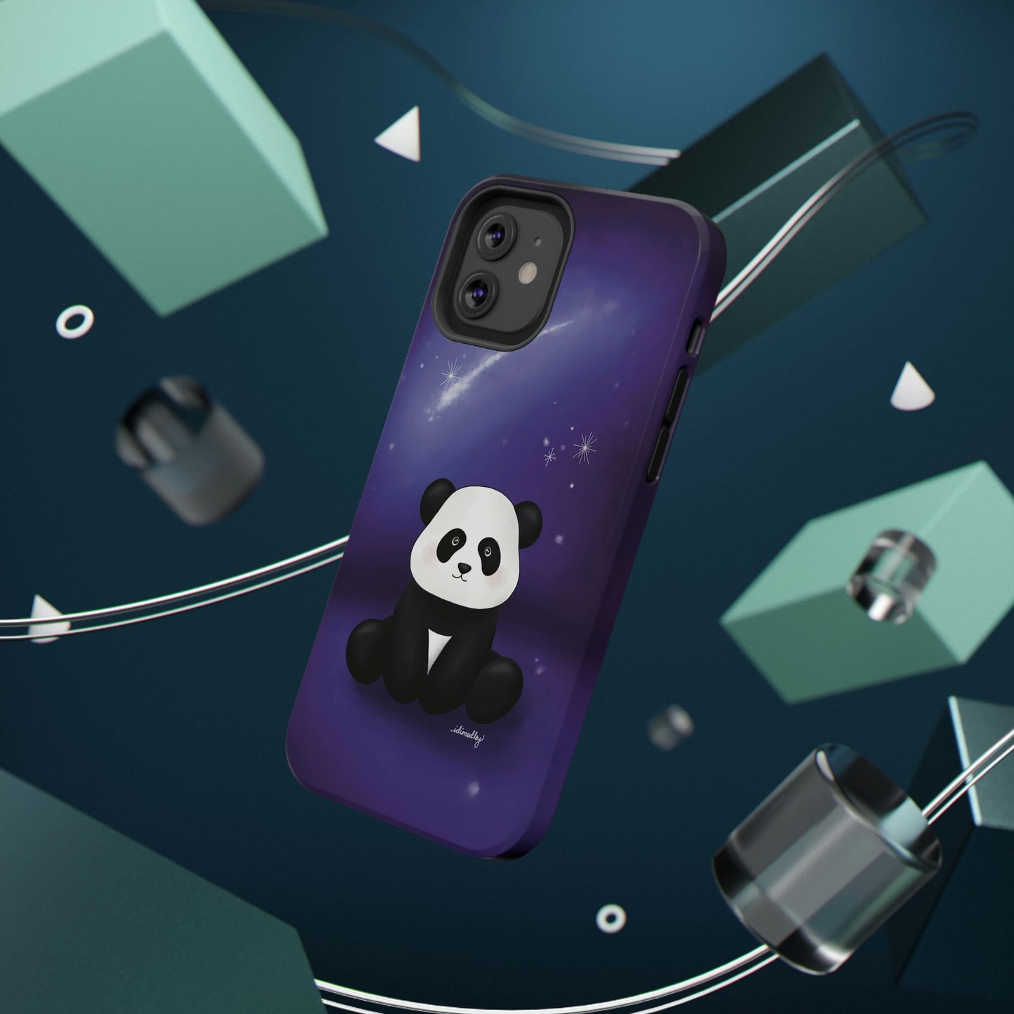 Panda in Purple Starry Night Skies