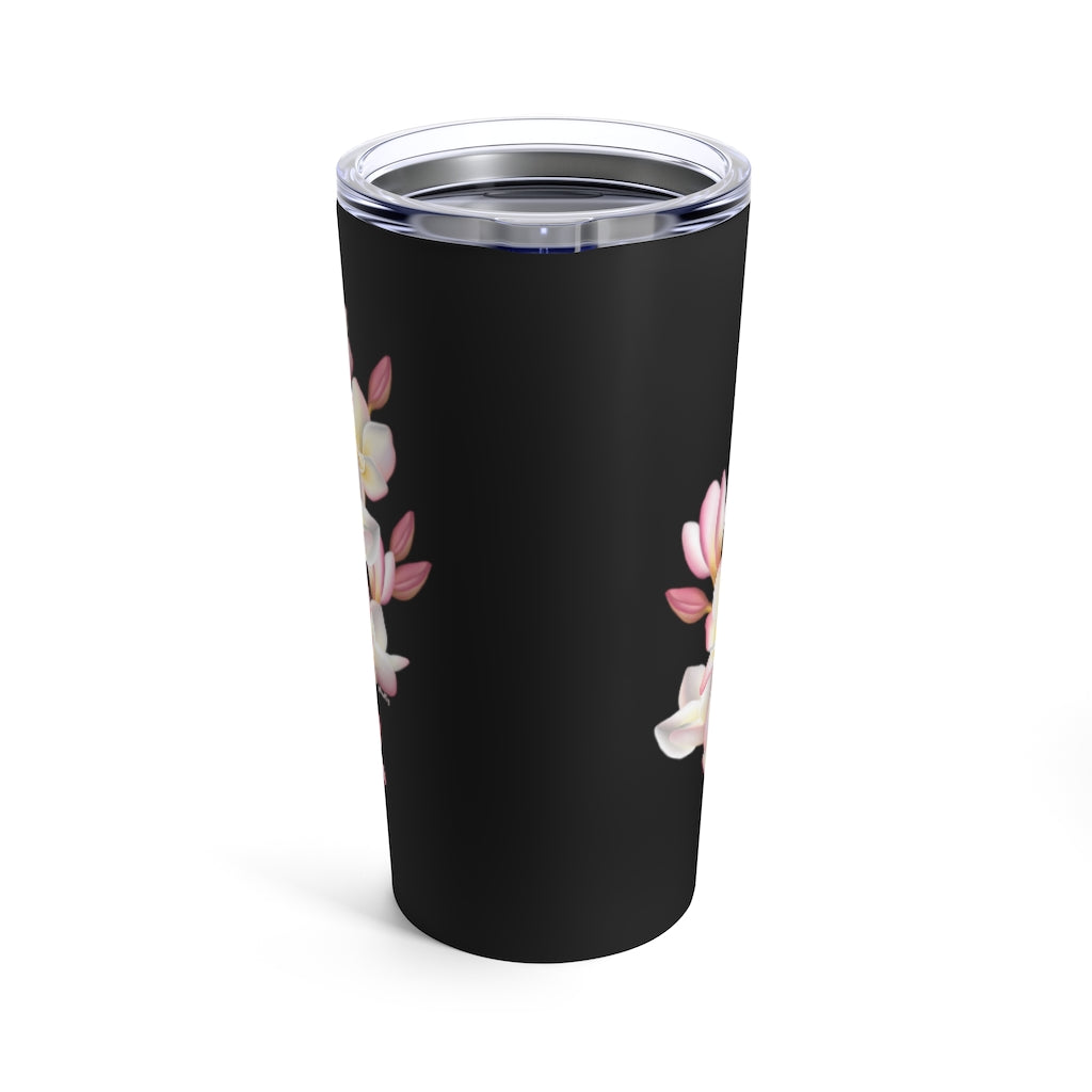 Tumbler 20oz- Plumeria Cluster (Black)
