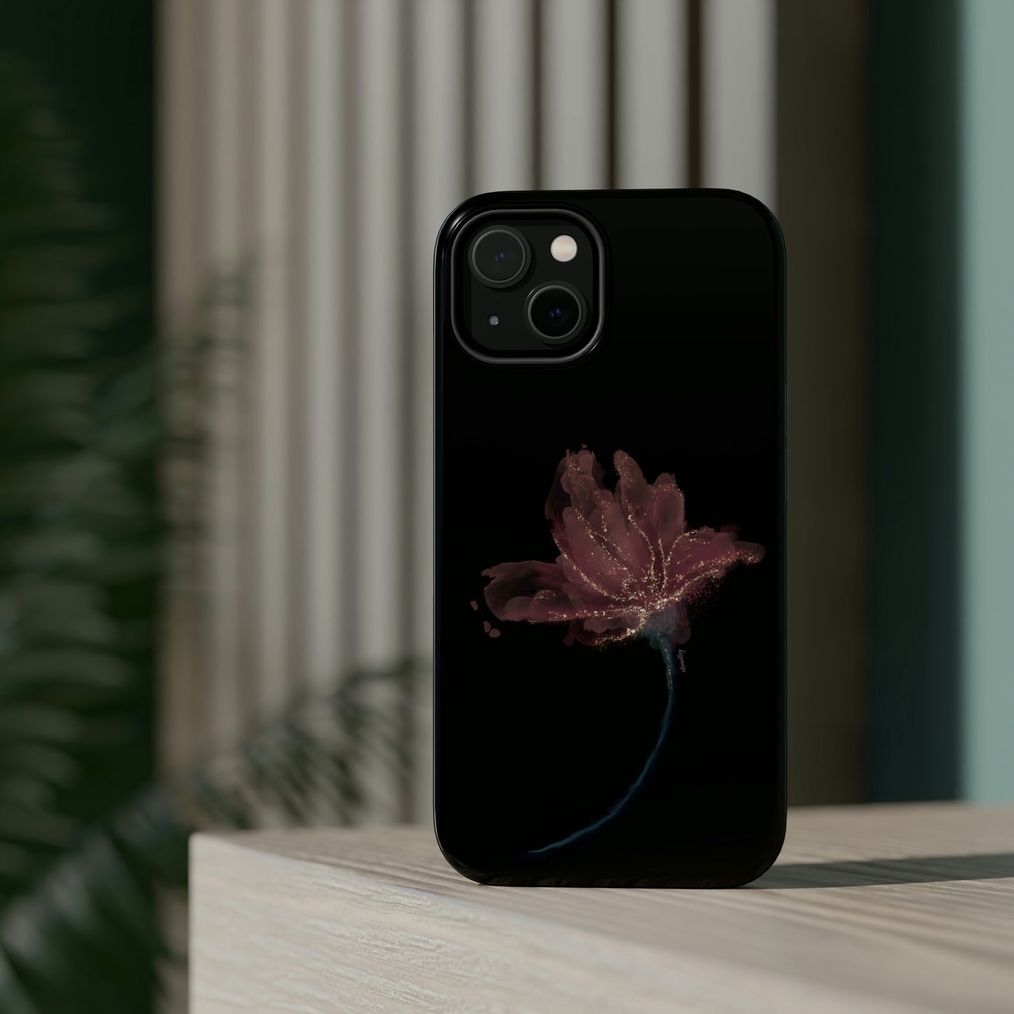 Flower Alcohol Ink Art (Black), MagSafe