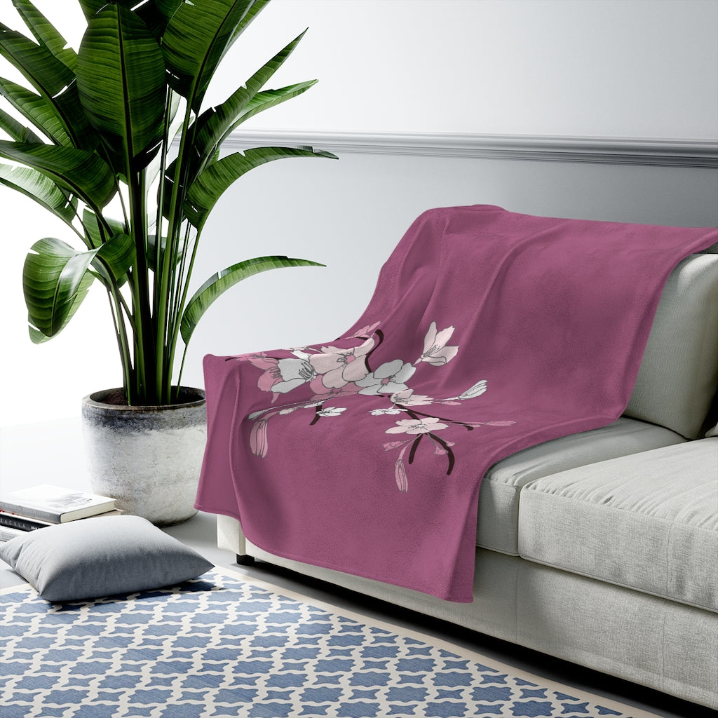 Velveteen Blanket- Sakura Blooms (Ume)