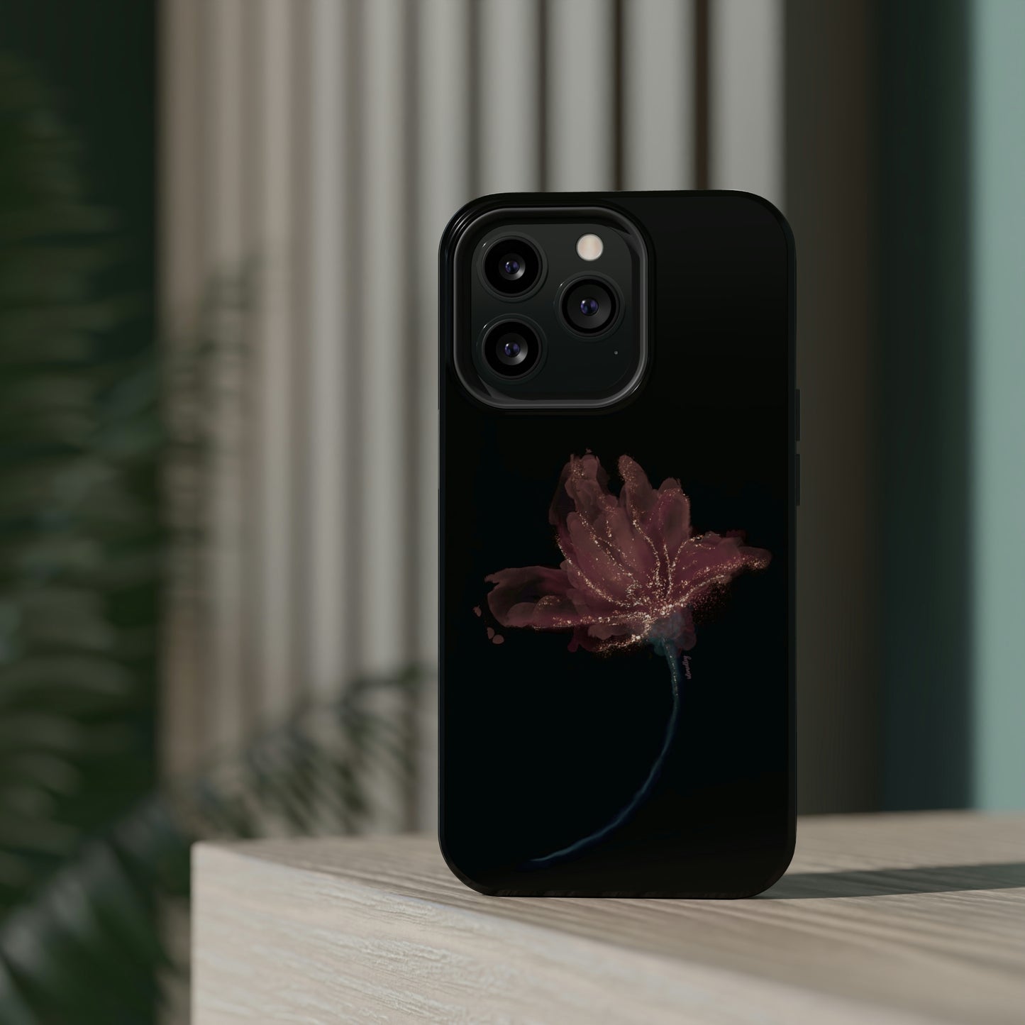 Flower Alcohol Ink Art (Black), MagSafe