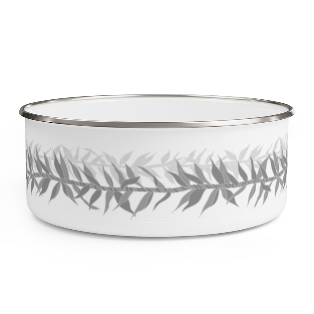 Enamel Bowl- Lucky Ti Leaf Leis