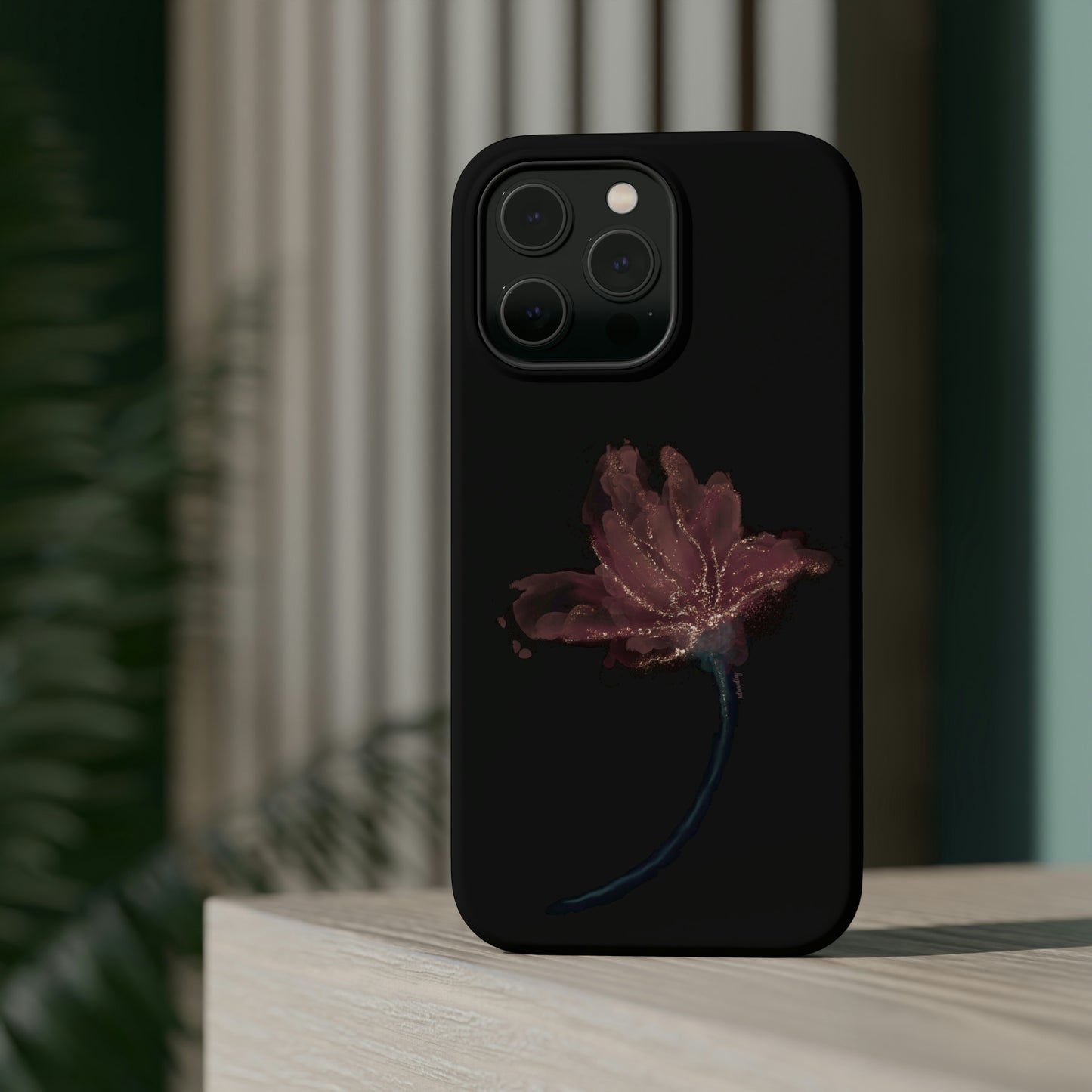 Flower Alcohol Ink Art (Black), MagSafe