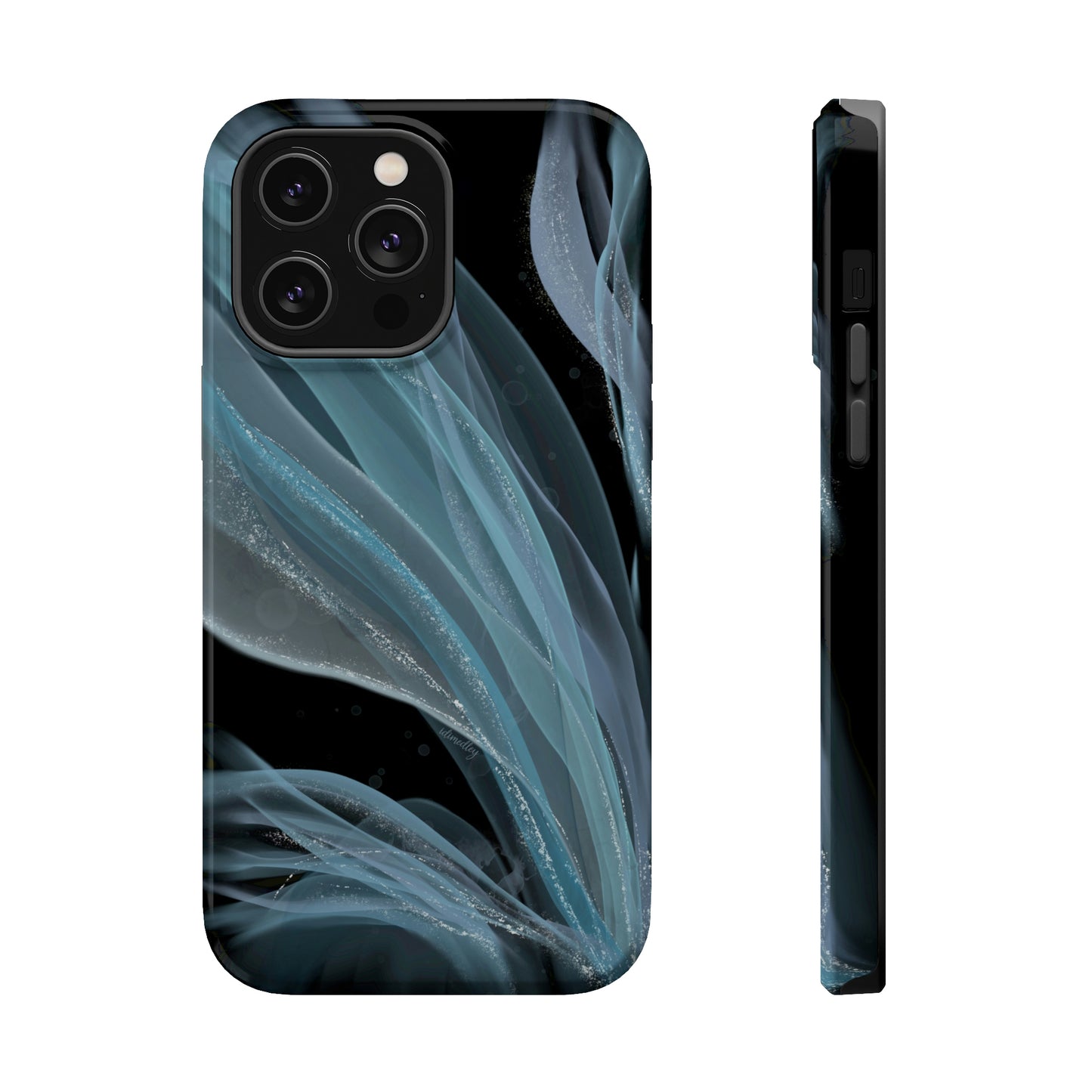 Blue Waves Alcohol Ink Art (Black), MagSafe