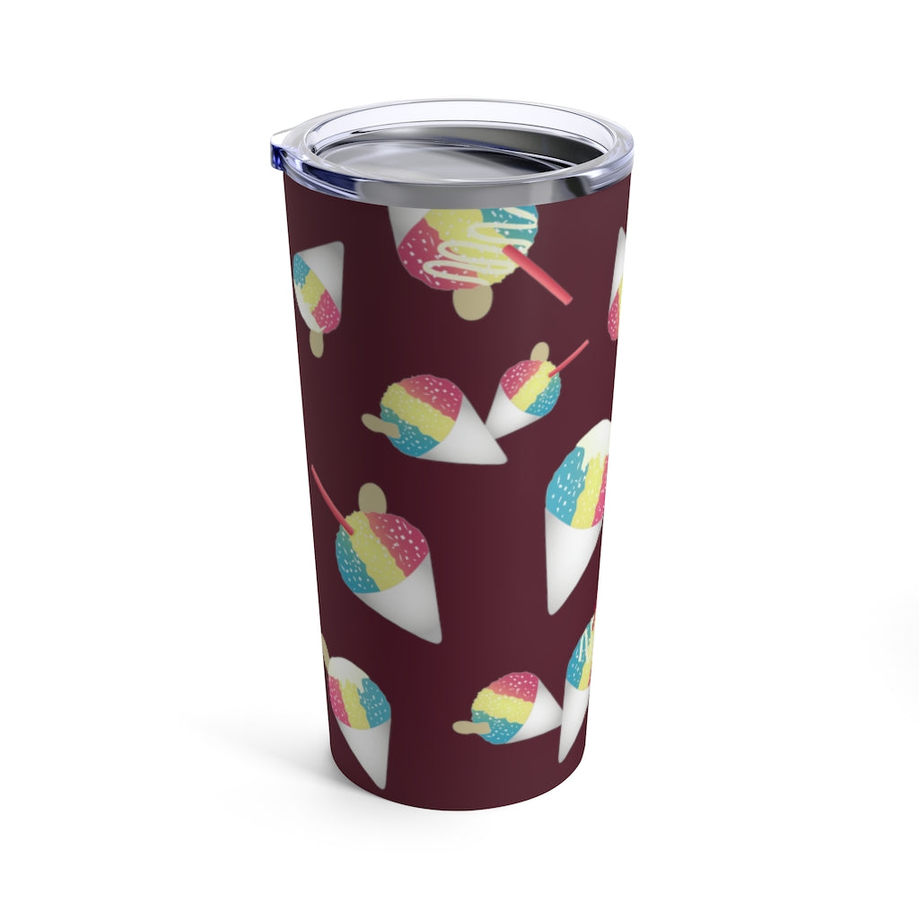 Tumbler 20oz- Rainbow Shave Ice/Snow Cones (Dark Magenta)