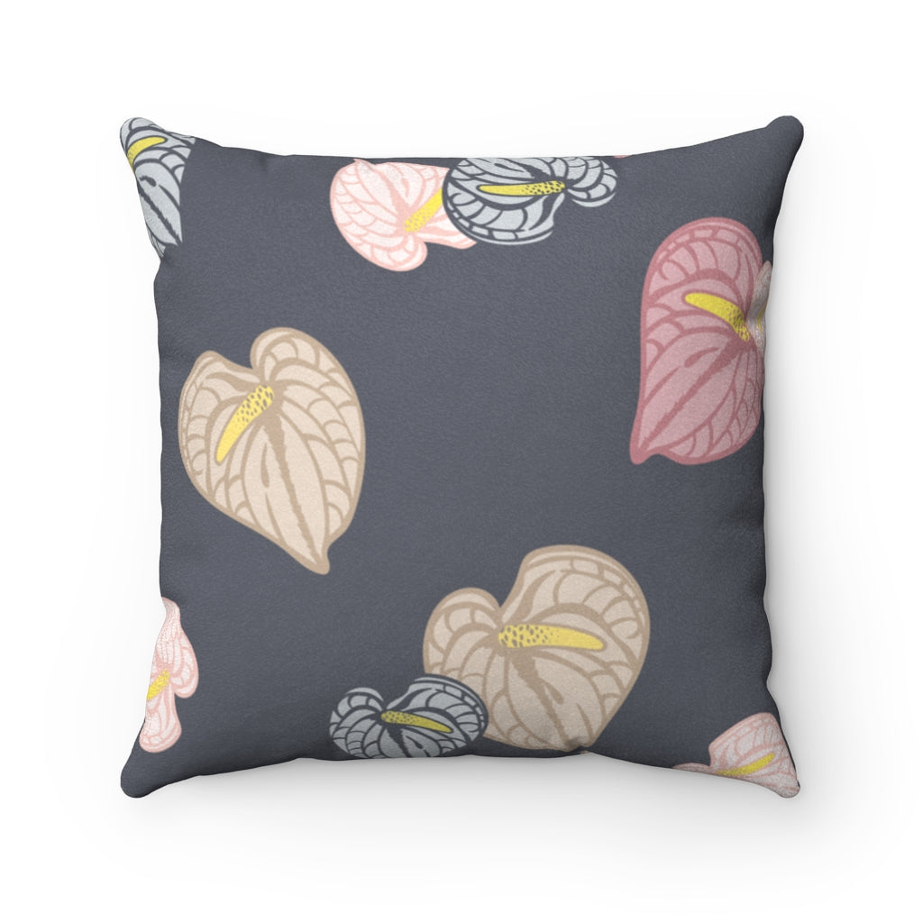 MicroSuede Throw Pillow Cover- Anthuriums Abound Night Sunset