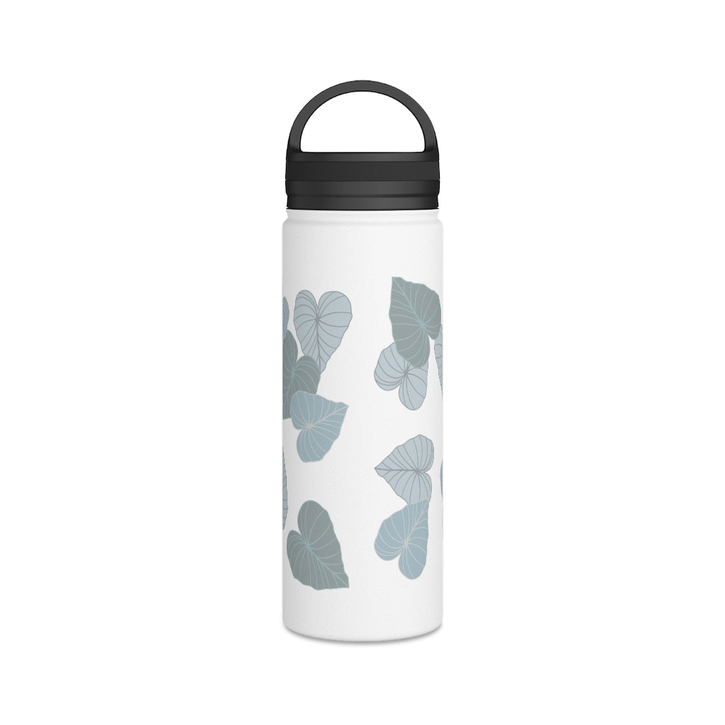 Water Bottle, 3 sizes, Stainless Steel with Handle Lid- Kalo Blue Flurries