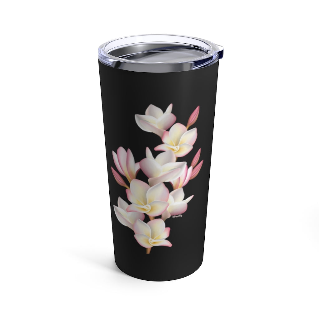 Tumbler 20oz- Plumeria Cluster (Black)