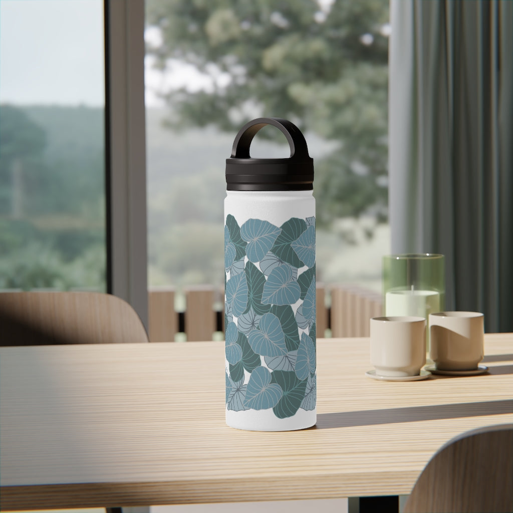 Water Bottle, 3 sizes, Stainless Steel with Handle Lid- Kalo Blues
