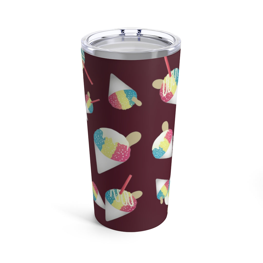 Tumbler 20oz- Rainbow Shave Ice/Snow Cones (Dark Magenta)