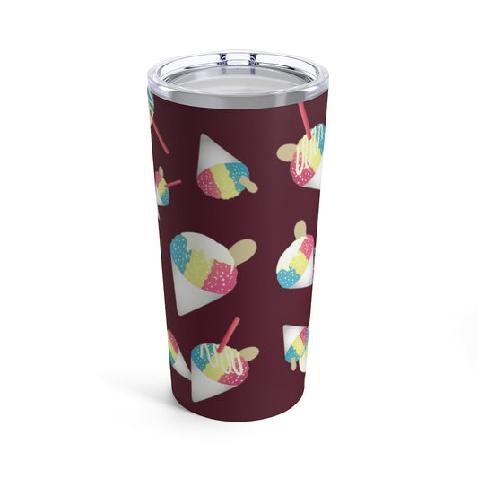 Tumbler 20oz- Rainbow Shave Ice/Snow Cones (Dark Magenta)