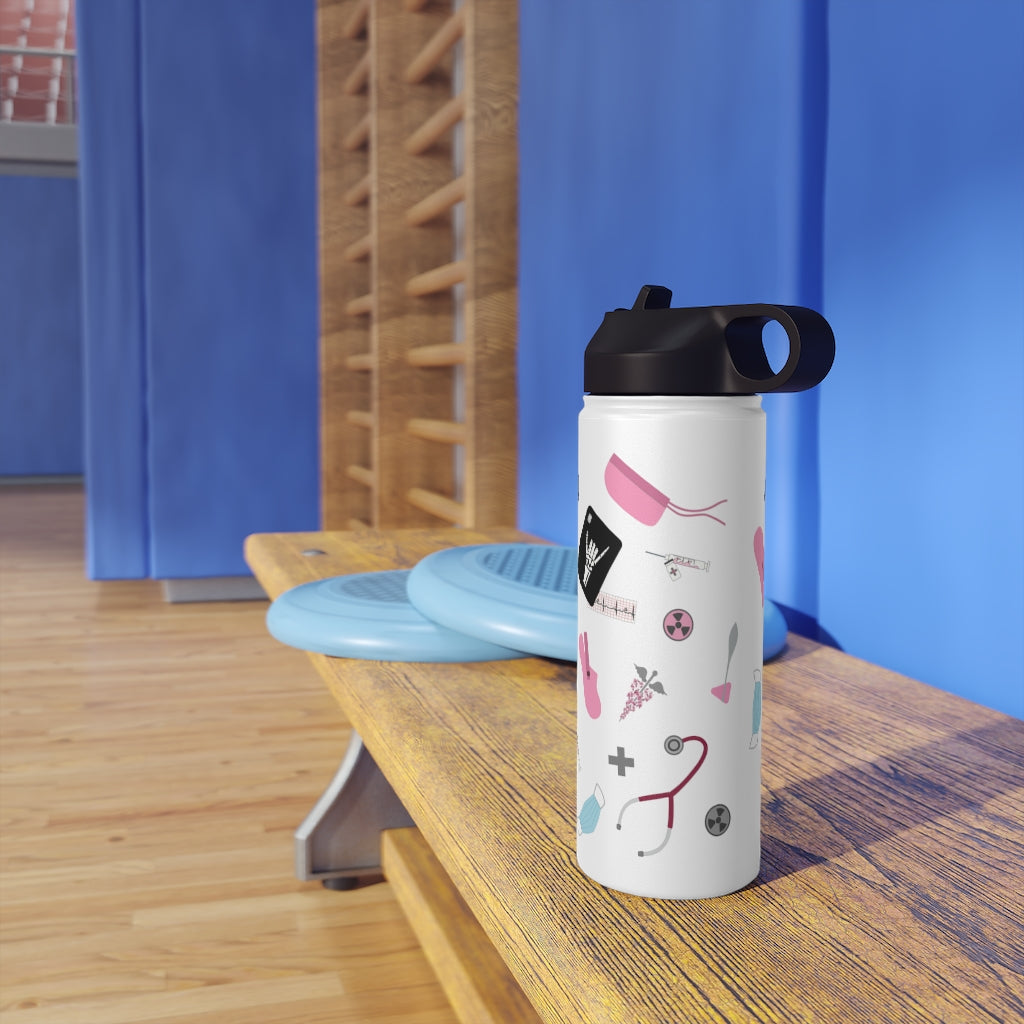 Water Bottle, 3 sizes, Stainless Steel with Sip Straw- Women in Medicine