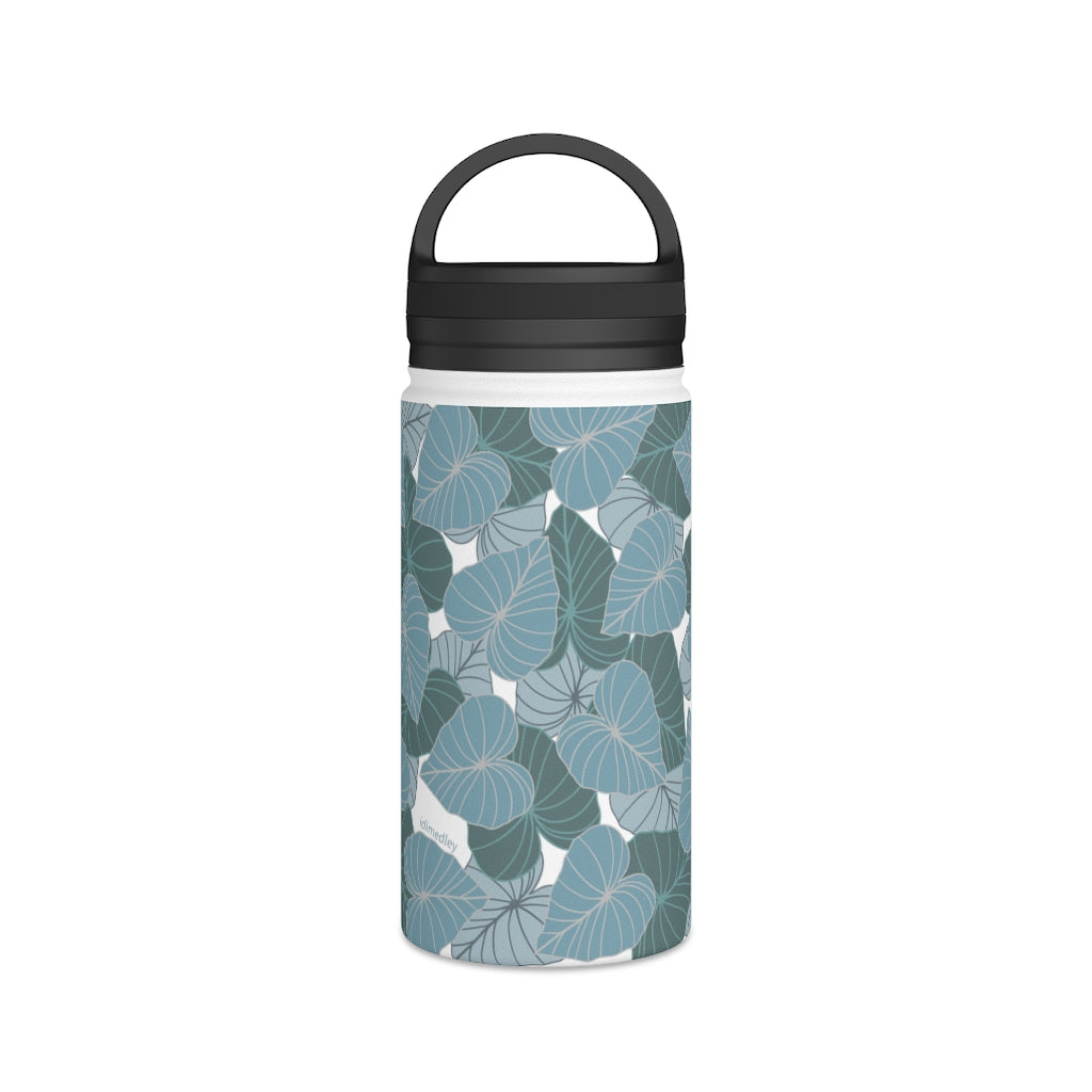 Water Bottle, 3 sizes, Stainless Steel with Handle Lid- Kalo Blues