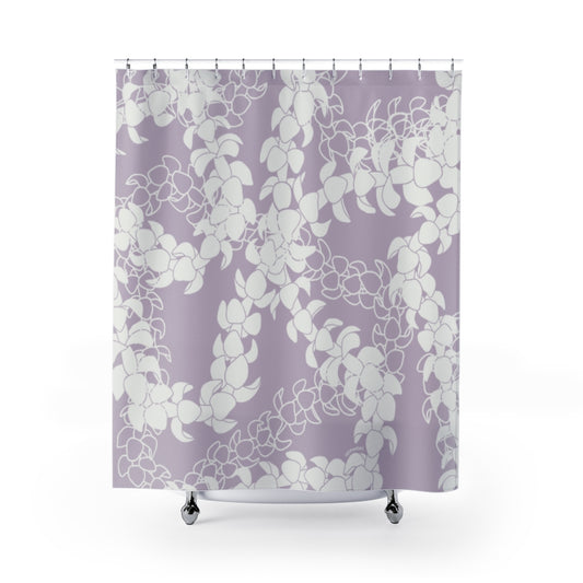 Shower Curtain- Puakenikeni Curvilinear Lei (Pinky Periwinkle)