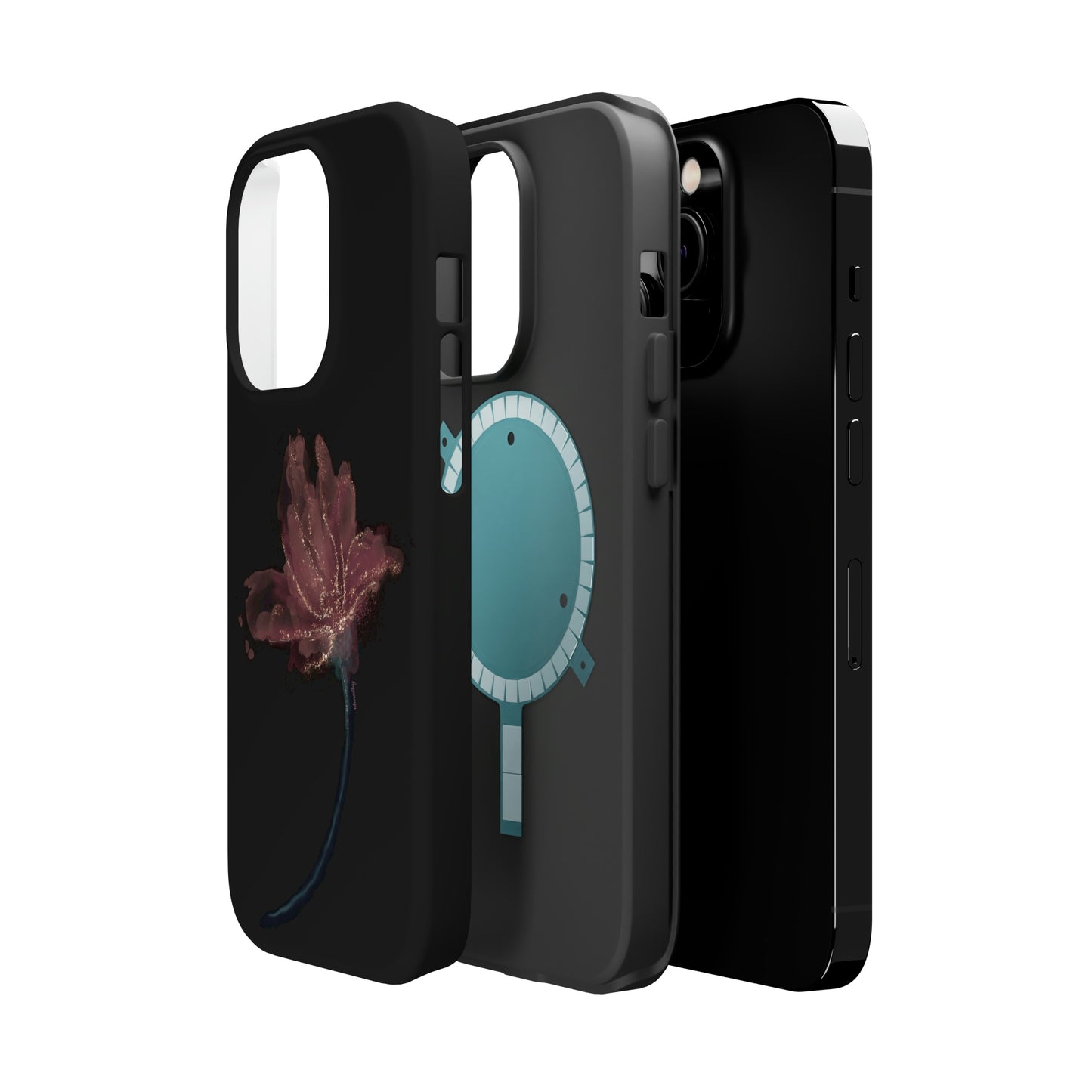 Flower Alcohol Ink Art (Black), MagSafe