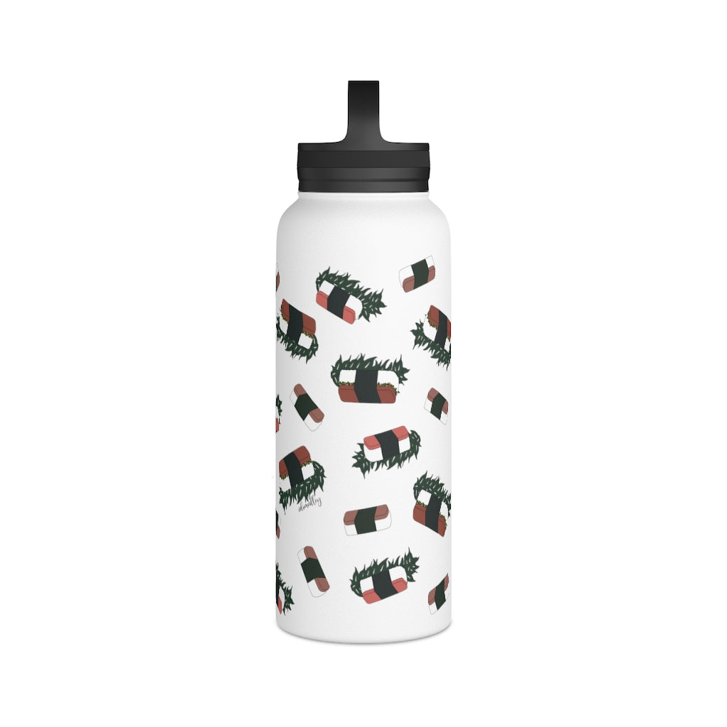 Water Bottle, 3 sizes, Stainless Steel with Handle Lid- Hawaii Musubi