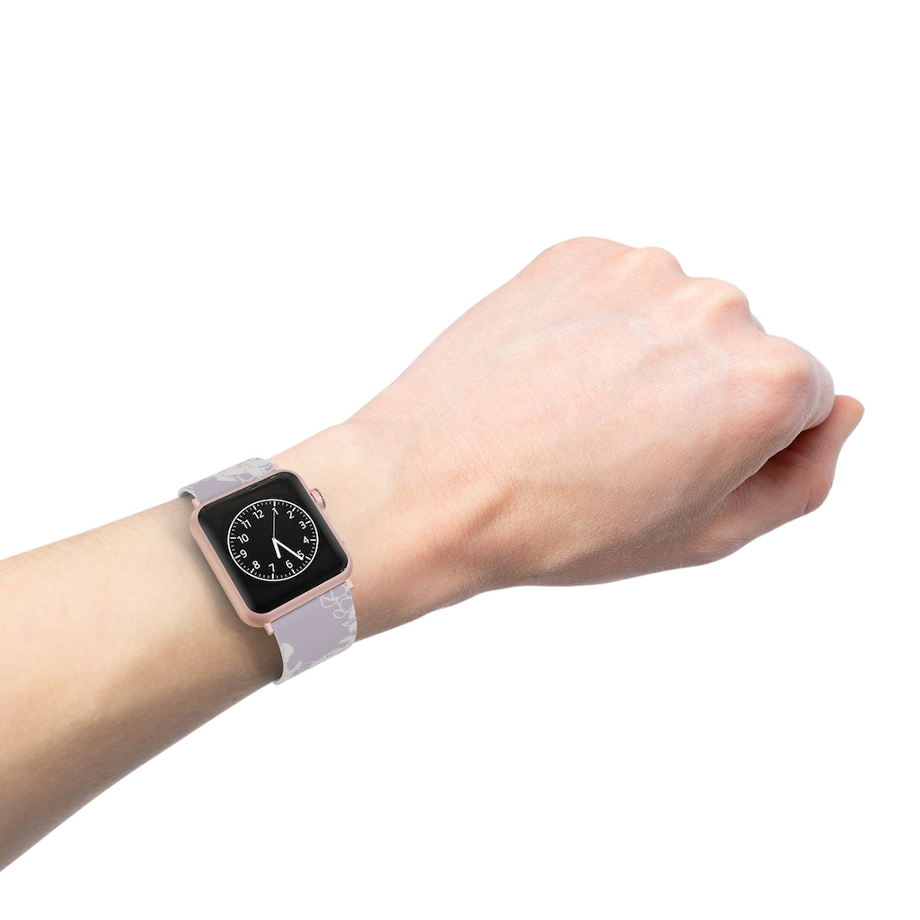 Watch Band for Apple Watch- Puakenikeni Curvilinear Lei (Pinky Periwinkle)