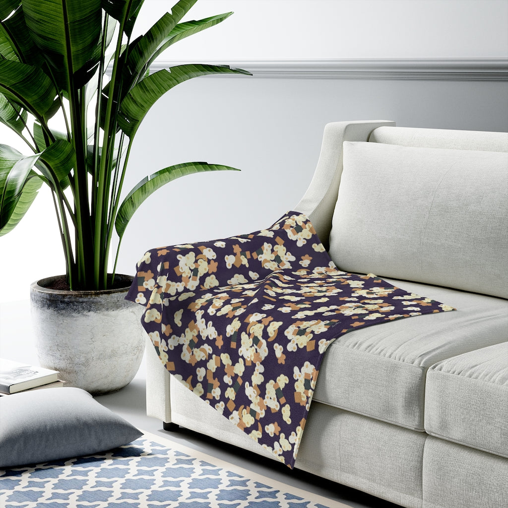 Velveteen Blanket- Hurricane Popcorn (Purple)